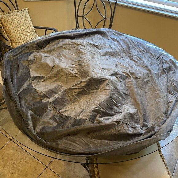 GT Ventures Gray 4’ Round Beanbag Cover 5DM-CF004 - Picture 1 of 11
